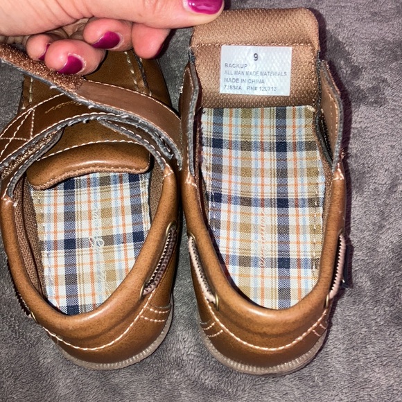 Eddie Bauer Boys Velcro Brown Dress Shoes/Loafers Toddler size 9 - Picture 7 of 8